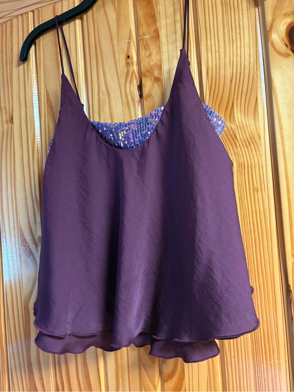 Free People Plum Spaghetti Strap Layered Cami